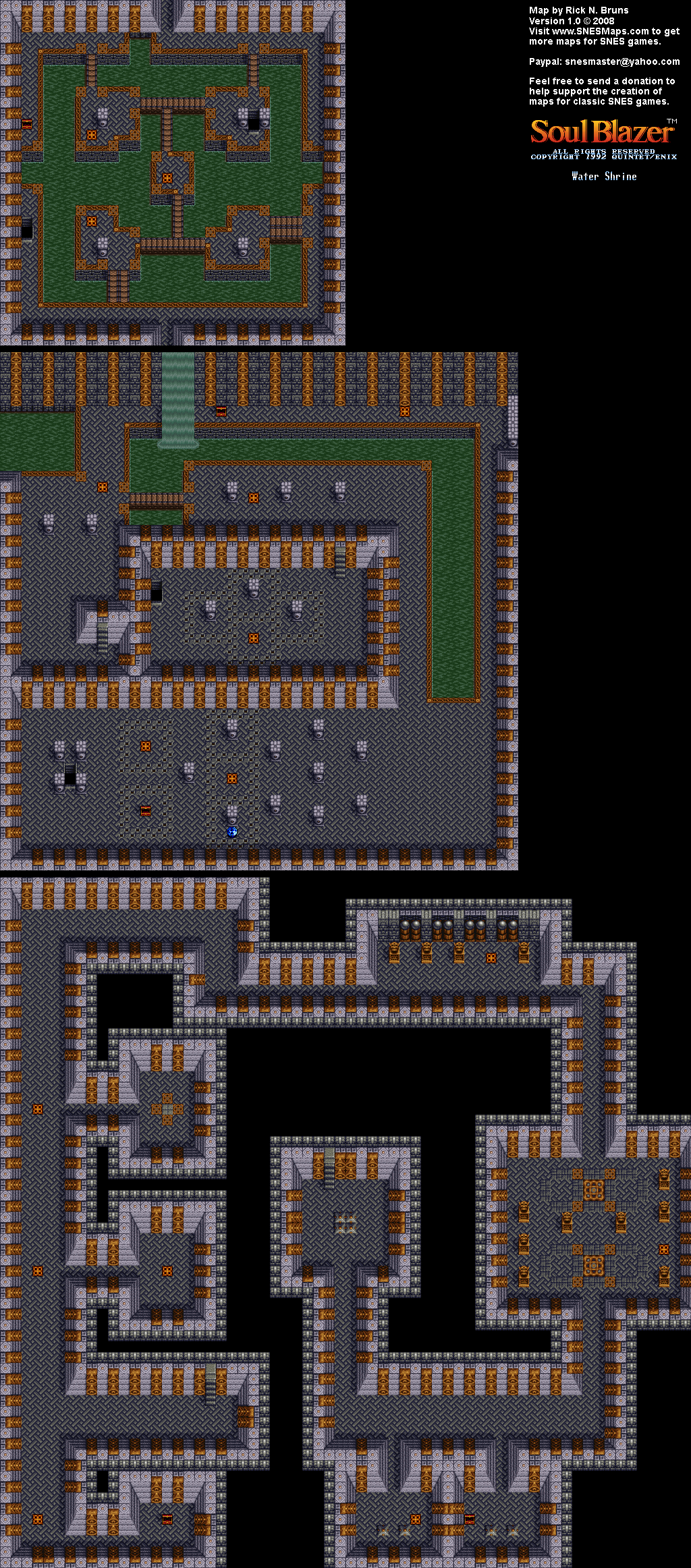 Soul Blazer - Water Shrine (After) Map - SNES Super Nintendo