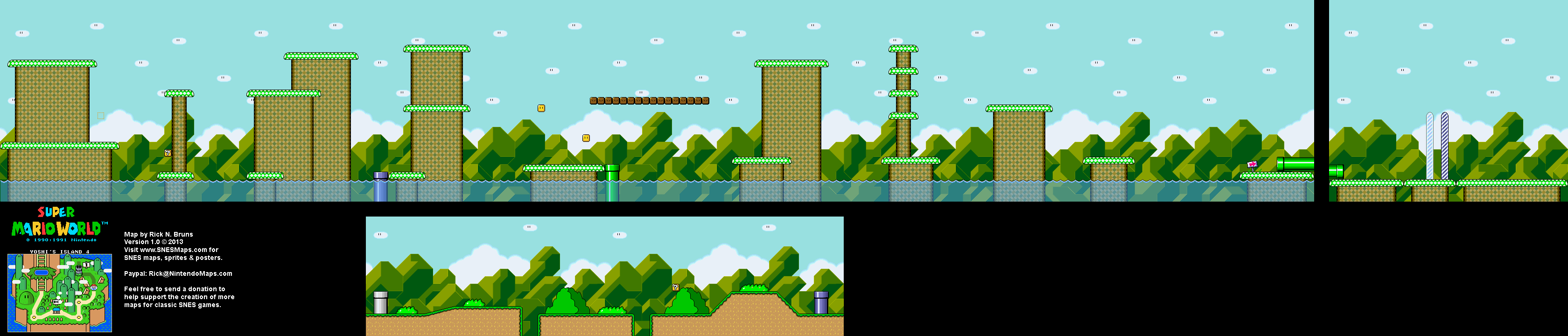Super Mario World - Yoshi's Island 4 Super Nintendo SNES Map BG