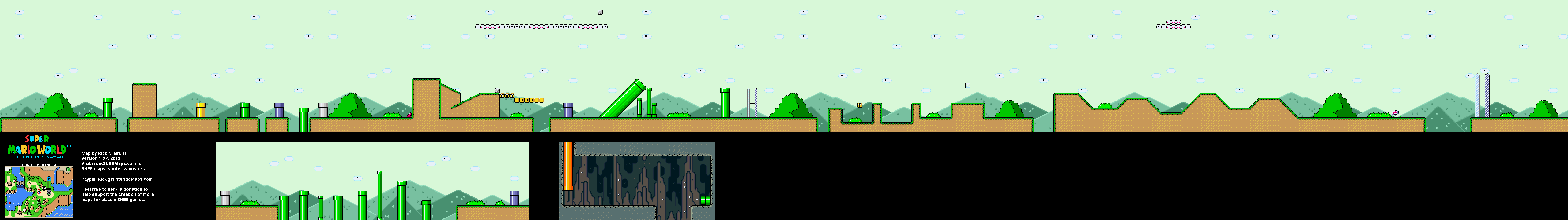 Super Mario World - Donut Plains 4 Super Nintendo SNES Map BG