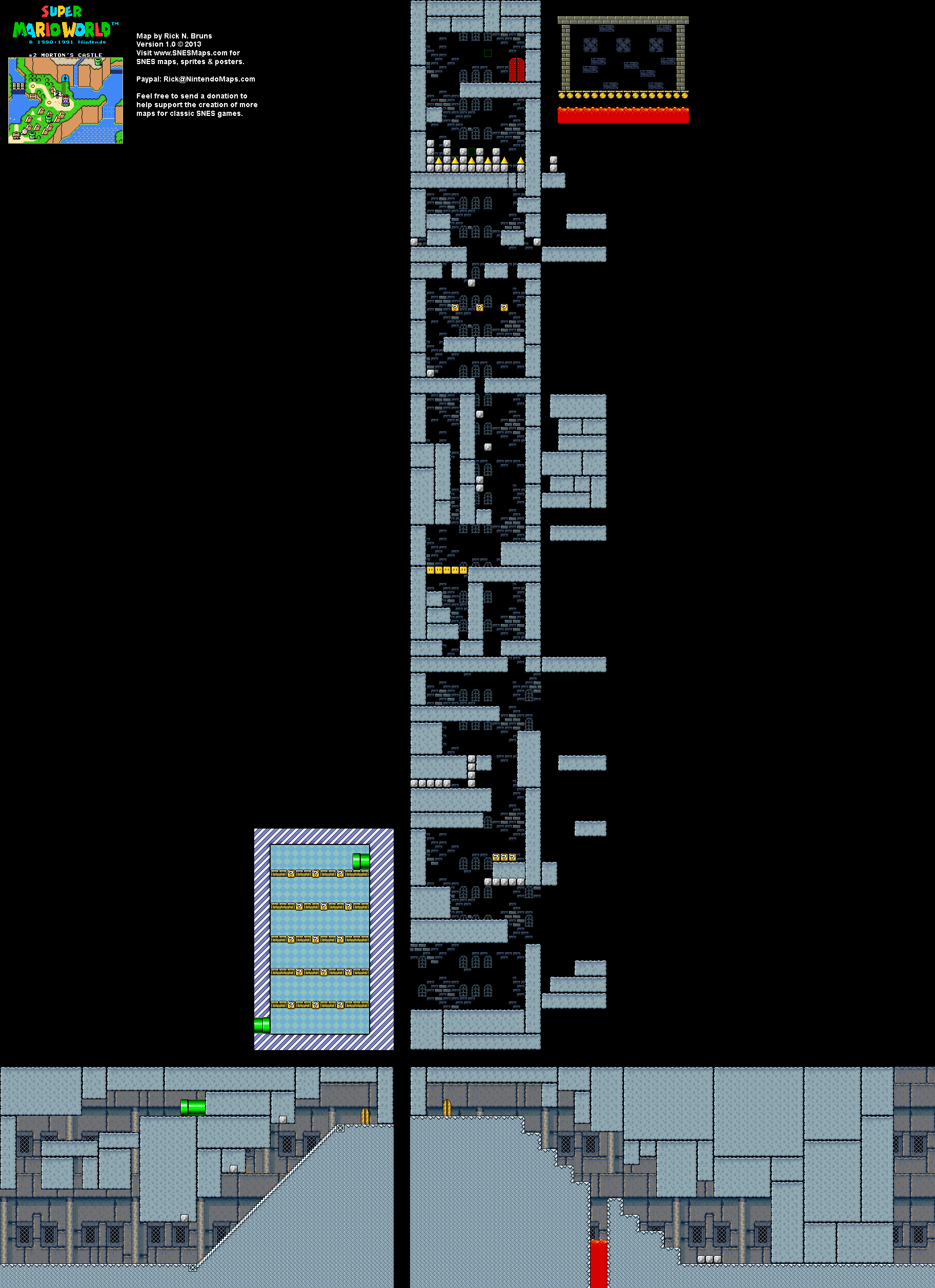 Super Mario World - #2 Morton's Castle Super Nintendo SNES Map BG