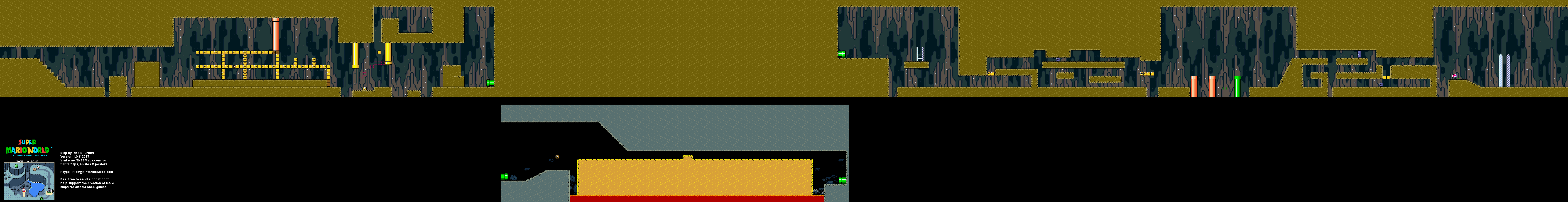 Super Mario World - Vanilla Dome 1 Super Nintendo SNES Map BG