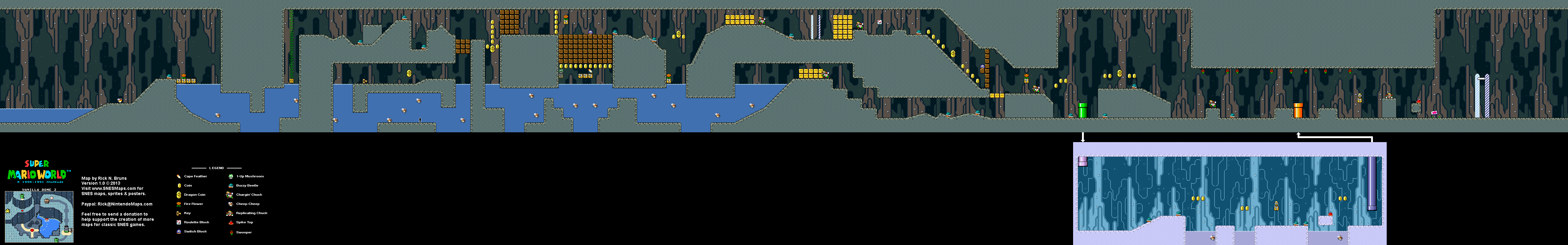Super Mario World - Vanilla Dome 2 Super Nintendo SNES Map