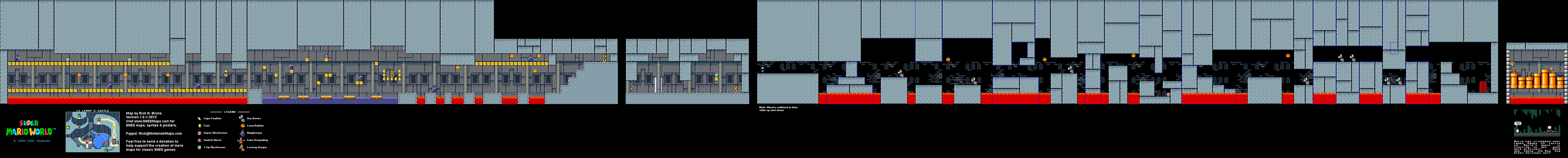Super Mario World - #3 Lemmy's Castle Super Nintendo SNES Map