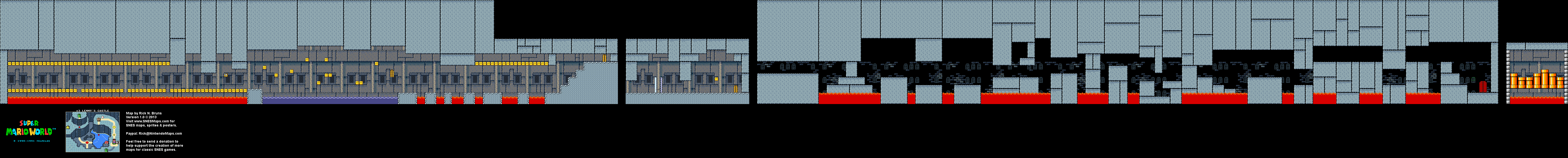Super Mario World - #3 Lemmy's Castle Super Nintendo SNES Map BG