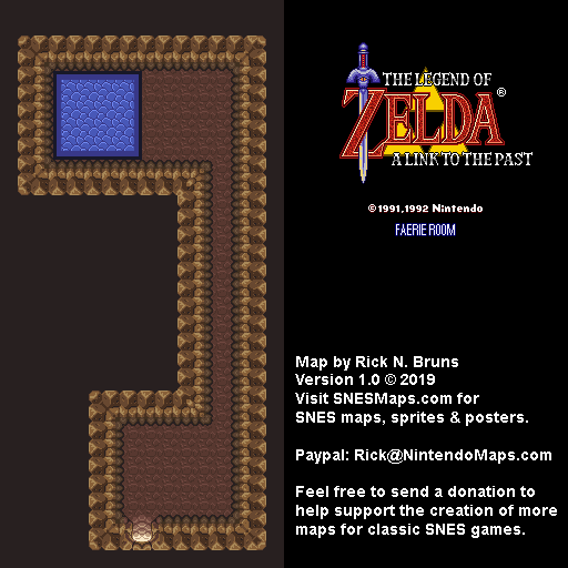 The Legend of Zelda: A Link to the Past - Faerie Room Map - SNES Super Nintendo BG