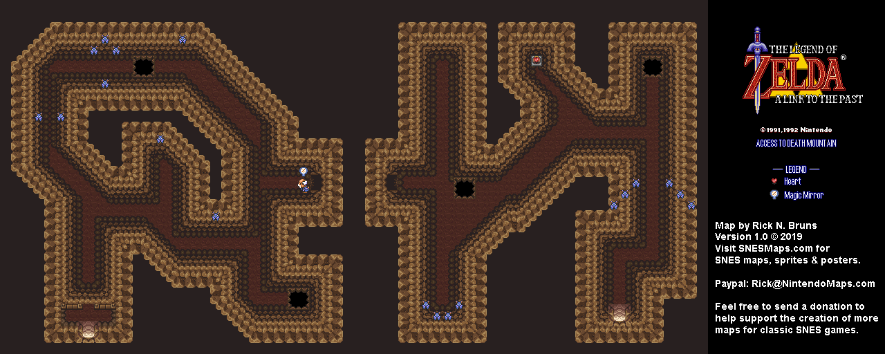 The Legend of Zelda: A Link to the Past - Access to Death Mountain Map - SNES Super Nintendo