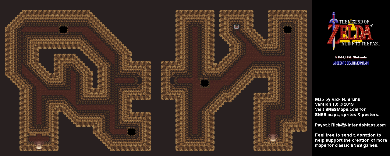 The Legend of Zelda: A Link to the Past - Access to Death Mountain Map - SNES Super Nintendo BG