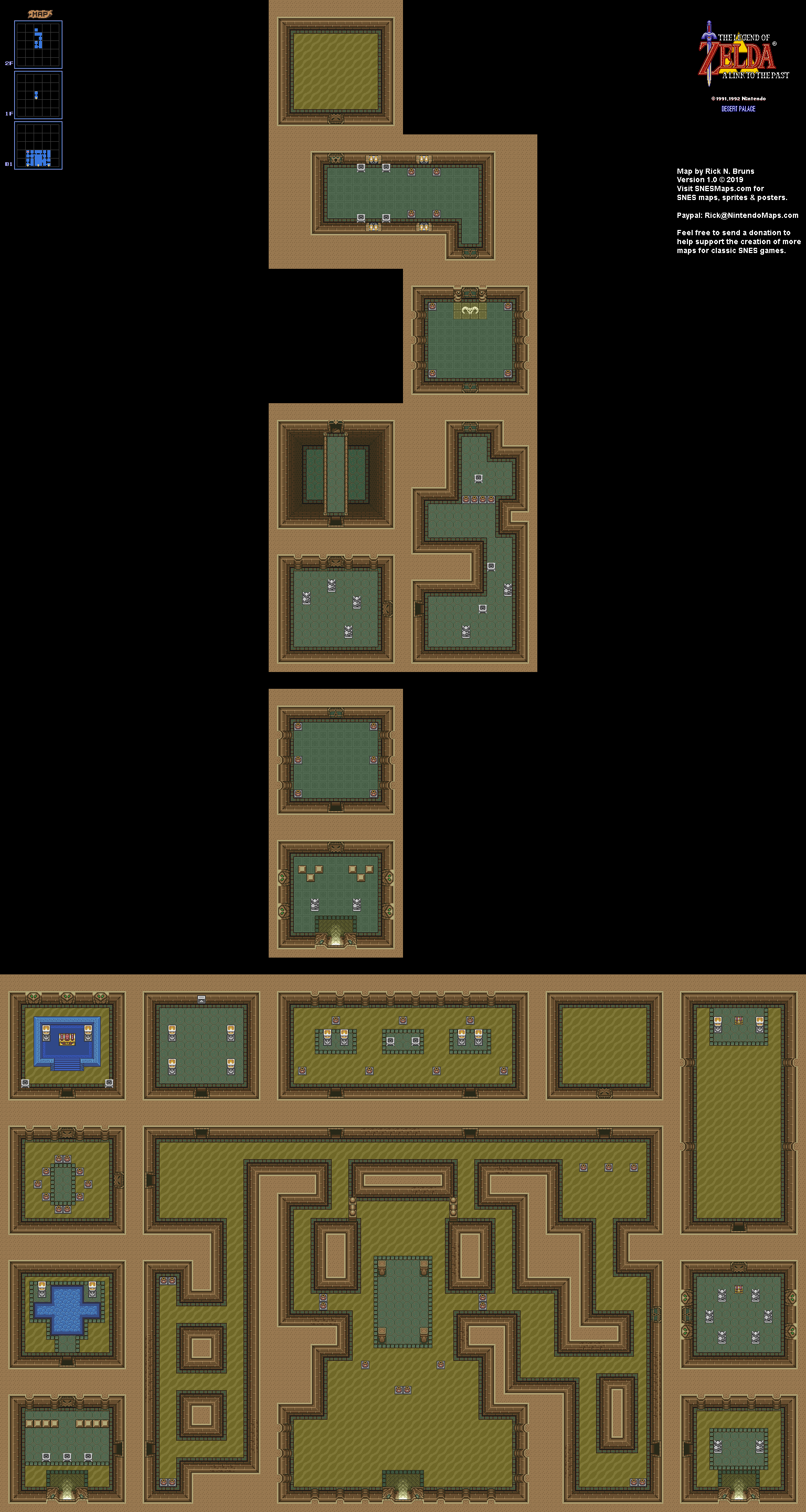 The Legend of Zelda: A Link to the Past - Desert Palace Map - SNES Super Nintendo BG